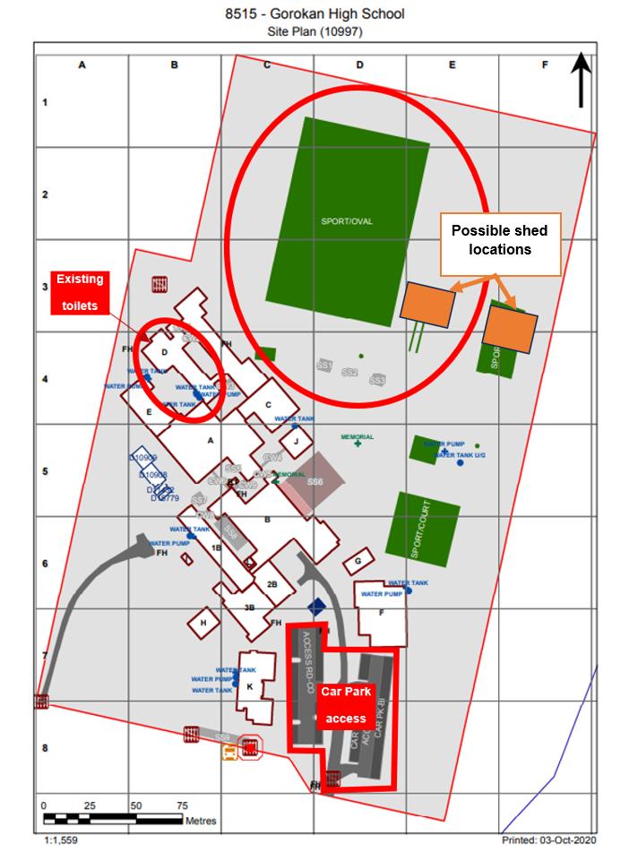 Site map of Gorokan High School